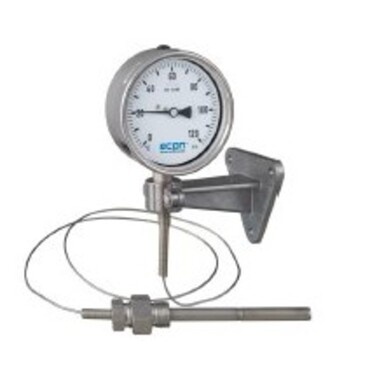 Pressure spring thermometer fig. 3534 stainless steel distance capillary bottom mounting bracket